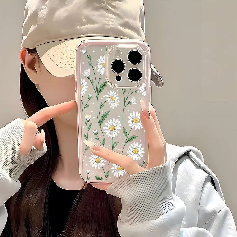 Frische Gänseblümchen-Blumenmuster 2-in-1 Transparente Handyhülle für Samsung Galaxy S26 Ultra S25 S23 FE S24 S22 Plus A57 A37 A55 A54 A36 A35 A16 Cover – Detail 8