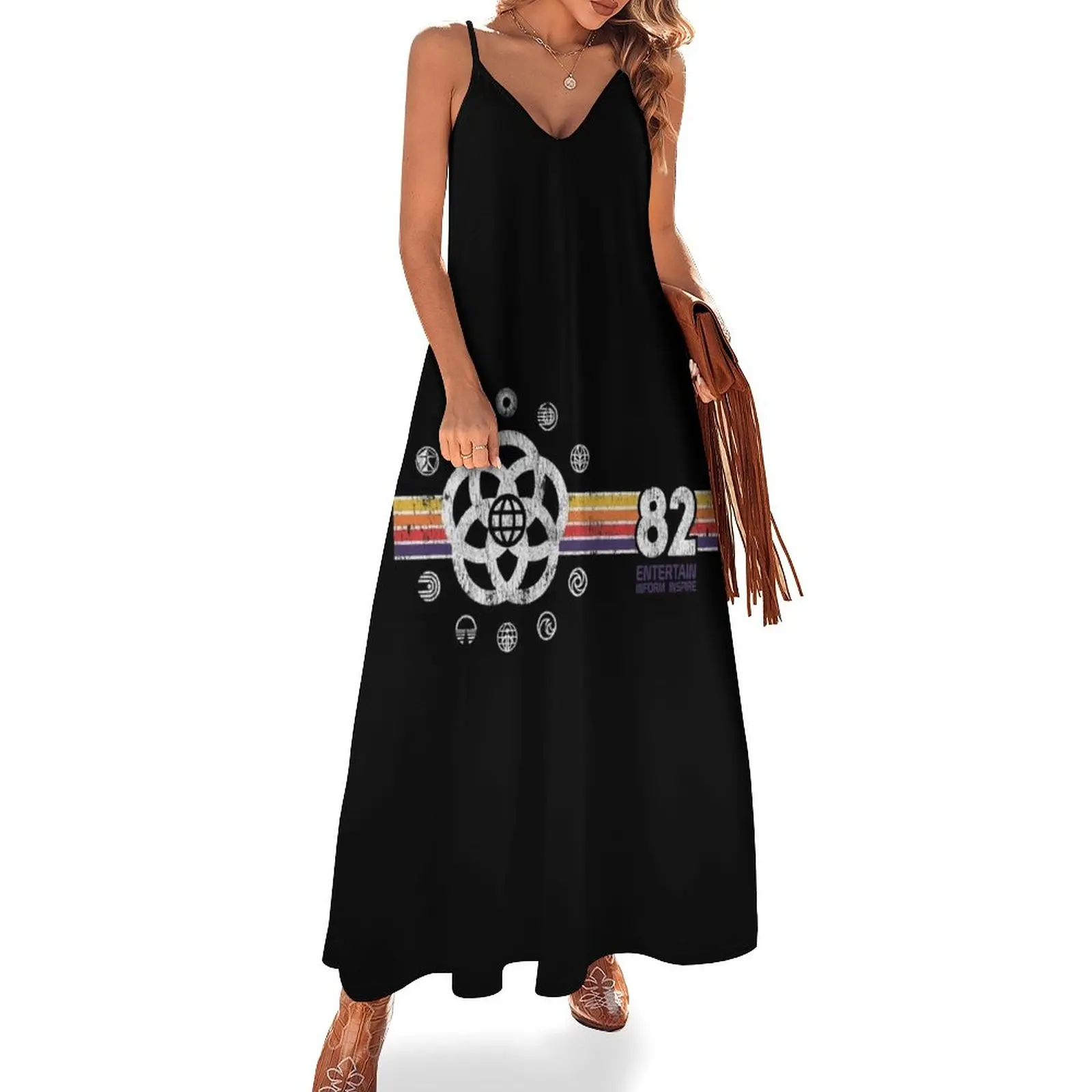 

EPCOT Center Vintage Style Distressed Pavilion Logos Sleeveless Dress women's evening dress 2023 sexy dress for women