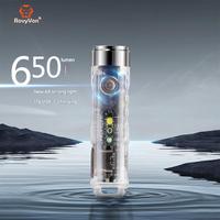 RovyVon A8 EDC Flashlight Aurora 650LM Rechargeable Cool White With Red/White/365nm Sidelights Magnetic Pocket Clip and Tail