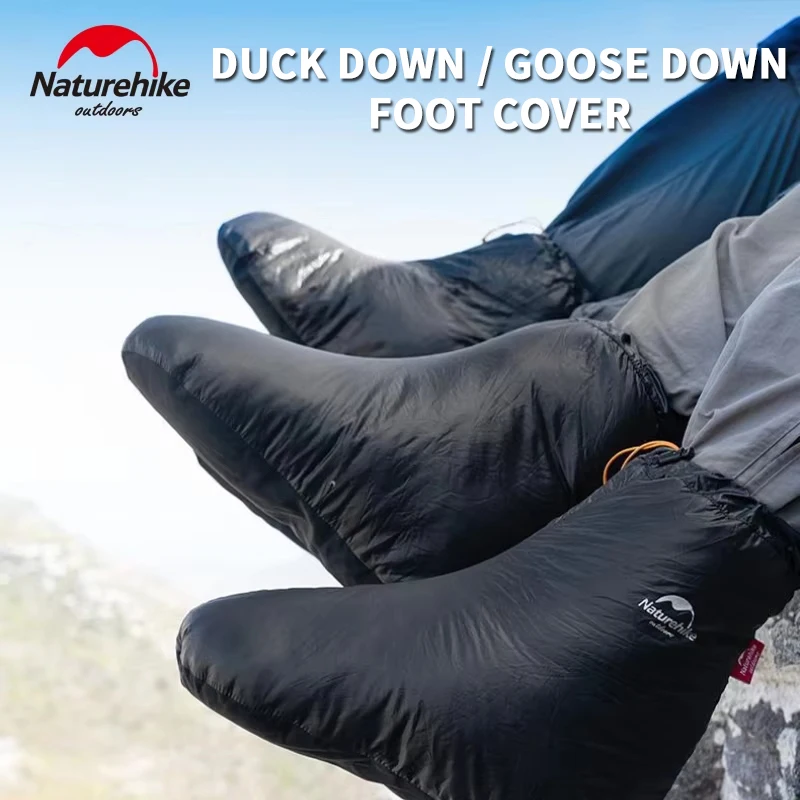 Naturehike Duck Goose Down Foot Cover Camping Hiking Winter Warm 0℃~-15℃ 650 700FP Slipper Boots Waterproof Shoe Sock Ultralight