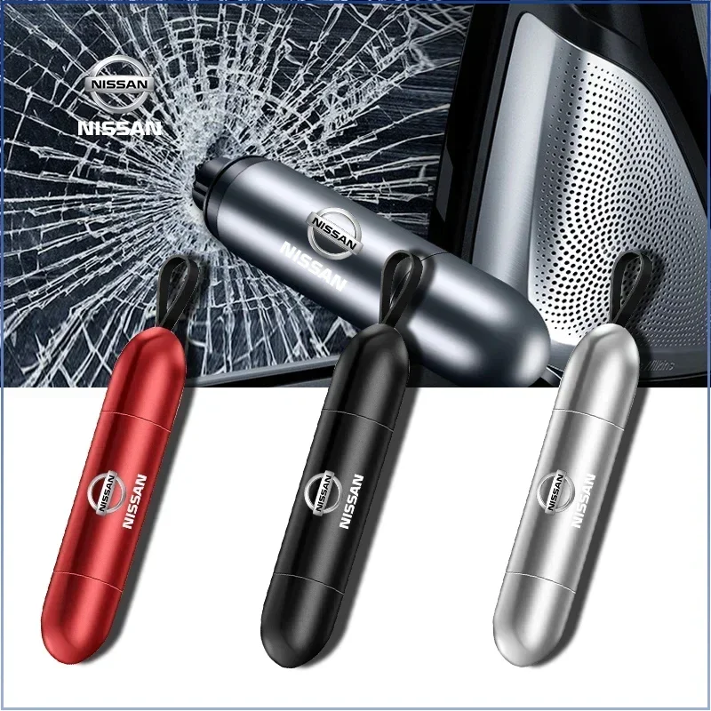 Car Safety Hammer Emergency Window Breaker Seat Belt Cutting Machine Car Goods for Nissan Tiida Sylphy Teana Almera J10 Hub Caps
