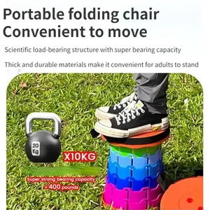 Tragbarer faltbarer Teleskophocker, leichter Plastik, U -Bahn -Stuhl, Outdoor Camp Fischerei mit Transportbeutel, heiß 6 Hauptverkaufsstuhl Erotica Ablegend - №3