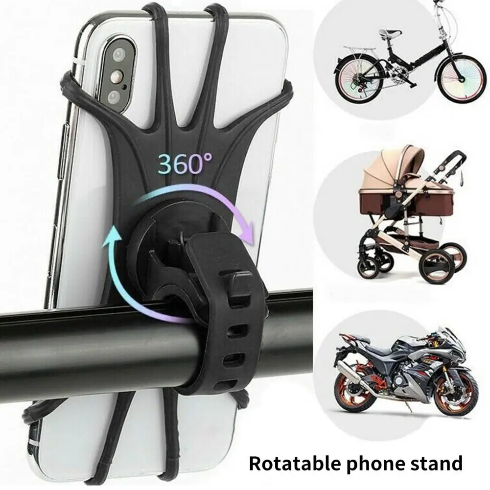 Bike Phone Stand Holder Non-slip 360 Degree Rotation Universal Handlebar Mounted Navigation Phone Bracket for Bicycle