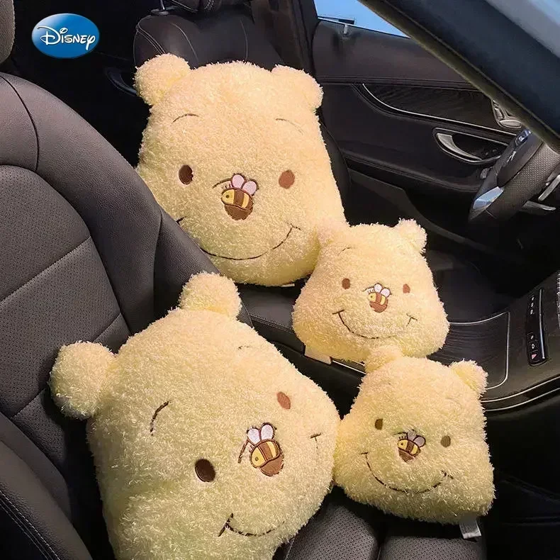 Disney car interior seat cushion headrest car pillow cute Winnie the Pooh waist pillow cartoon four seasons cushion accessories