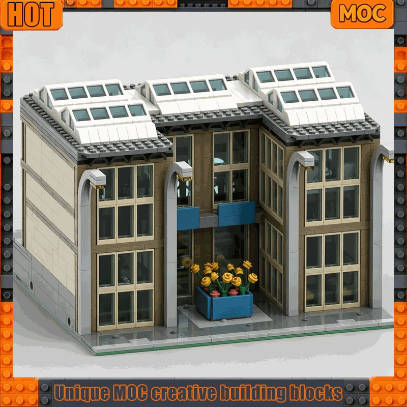 1924PCS MOC Modular Train Station Building Blocks Modern Railway Terminal Architecture Model Assembly Creative Educational Gift