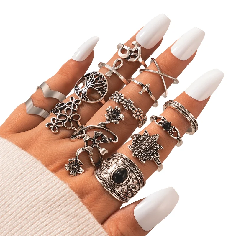 خواتم الاصبع انقطاع خمر للحزب ، المينا السوداء ، زهرة الاكريليك ، ورقة ، حلقة مشتركة فراشة كبيرة ، موضة جديدة ، وتجارة الجملة ، 50 قطعة ، مجموعة #5