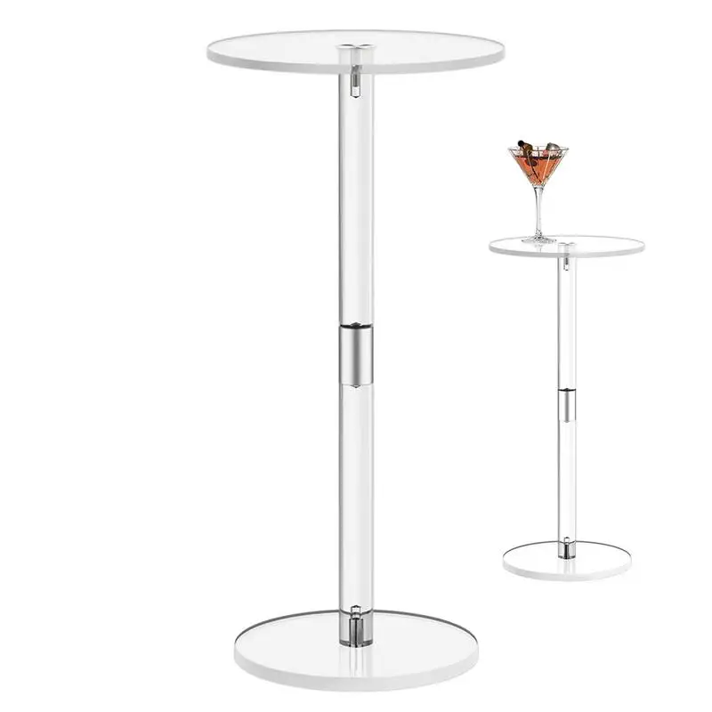 

Round Acrylic Drink Table Transparent small round Coffee Table End Modern Living Room Side Table for Drinks Snacks and Coffee