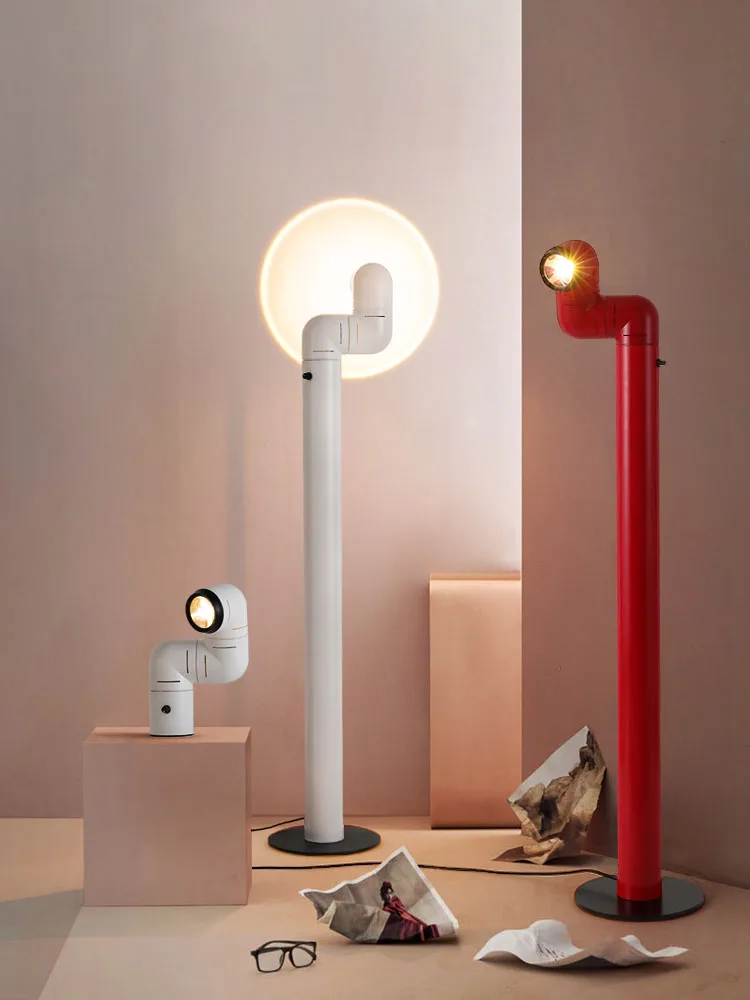 Imagem -02 - Standing Lamp For Living Room And Bedroom Spanish Space Age Designer Replica Red And White Water Pipe