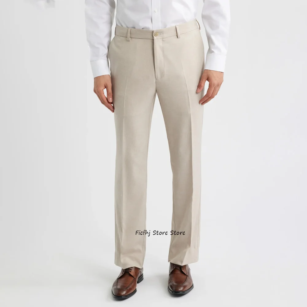 

Деловые повседневные классические мужские брюки для мужчин, однотонные прямые брюки из полиэстера, рабочие брюки, одежда пошив