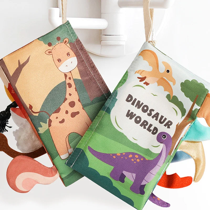 Animal Dinosaur Tail Cloth Book Ringing Paper Color Puzzle Enlightenment Early Education Baby Toy Children\'s Gift