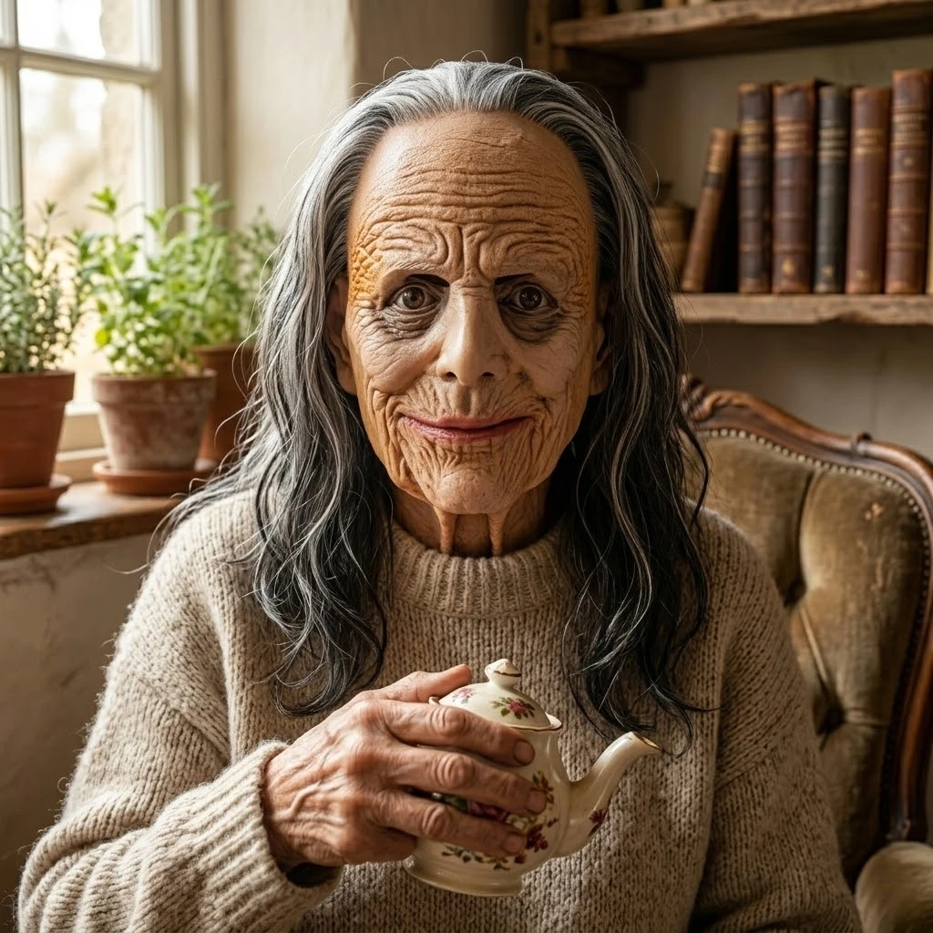 Scary Old Lady Mask Realistic Wrinkle Face Latex Halloween Horror Mask With Grey Hair Creepy Grandma Cosplay Costume Party Prop