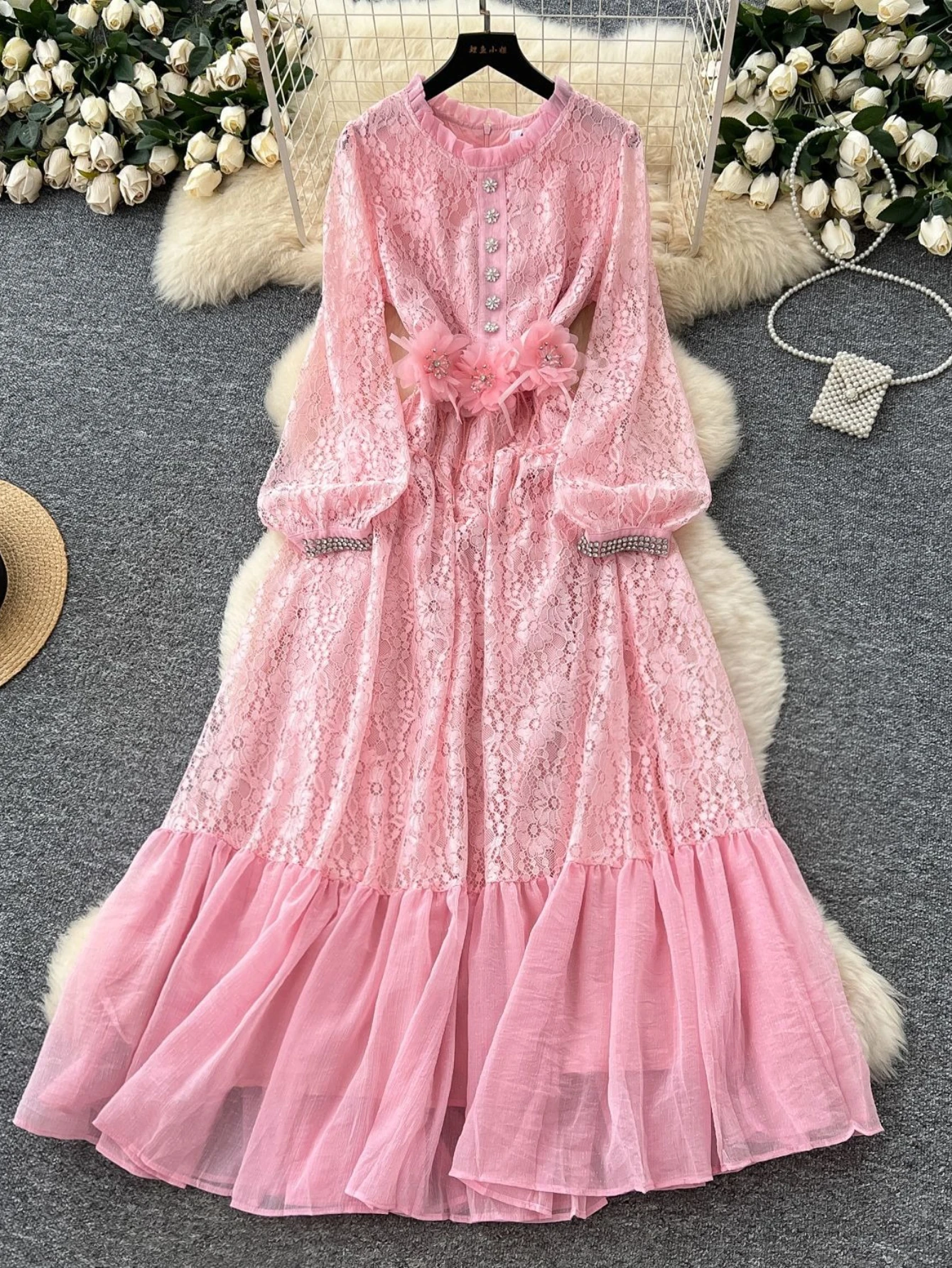 

Eid Women Dress Weeding Muslim Abaya Party Jalabiya Lace Diamond Ramadan Long Dresses Vestidos Largos Kaftan Arab Long Robe 2025