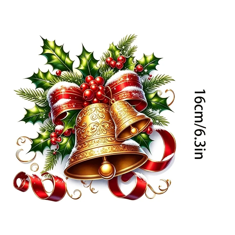 Christmas Bell Vinyl Sticker, Decal for Car Laptop Water Bottle Truck Phone Motorcycle Window Wall Cup, Holiday Gift
