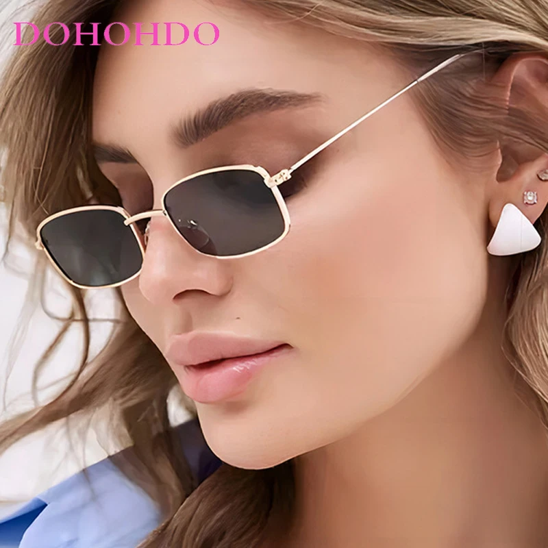 

Metal Small Frame Square Sunglasses Women Men Luxury Brand Personality Design Outdoor Travel Driving Shades UV400 Lentes De Sol