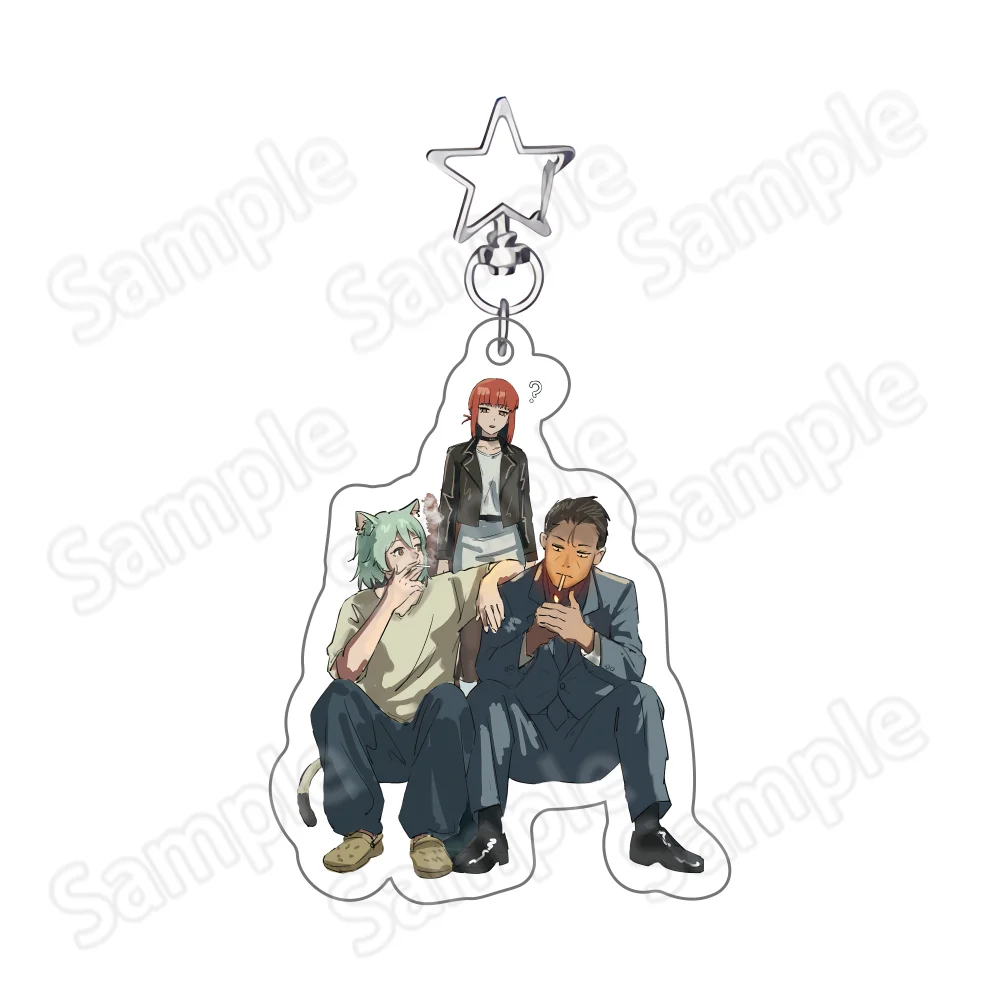 Anime Chainsmoker Cat Yani Neko Manga Neu 6cm Acryl-Standee Schlüsselanhänger Lustiger Katzenmädchen-Charakter Desktop-Ornament Sammlerstück – Detail 5