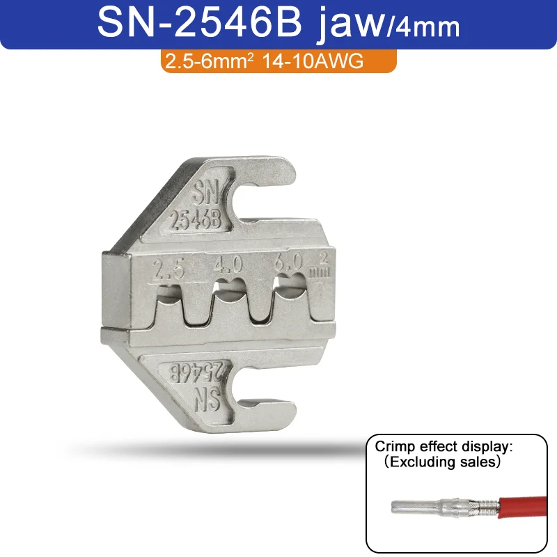1 stks SN Krimptang Kaak (Breedte 4 mm/Tang 190 mm) Poederlegering Voor TAB 2.8 4.8 6.3 XH2.54 Plug Isolatie Buis Terminal Gereedschap