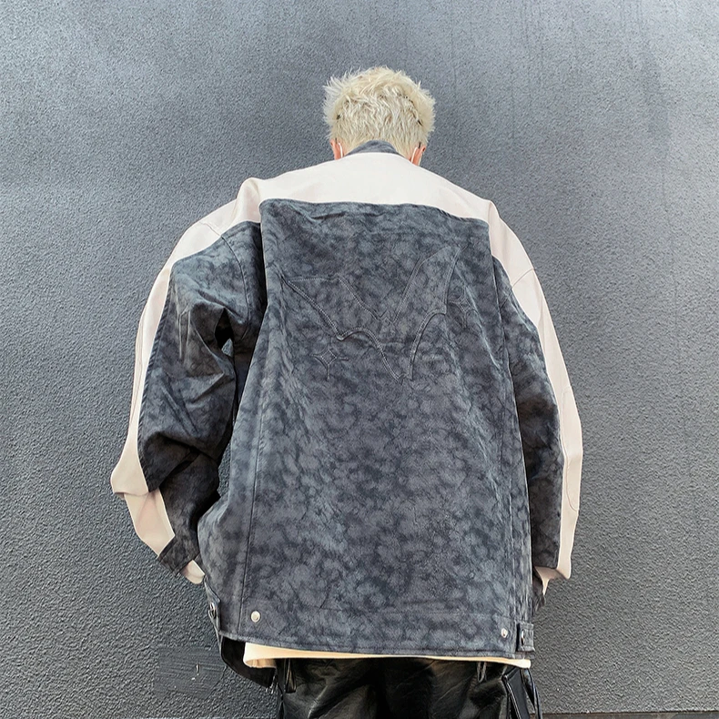 جديد ريترو أمريكان فايون دراجة نارية البيسبول Jaet الوقوف طوق ركاب رحلة العصرية تنوعا معطف Jaet للرجال