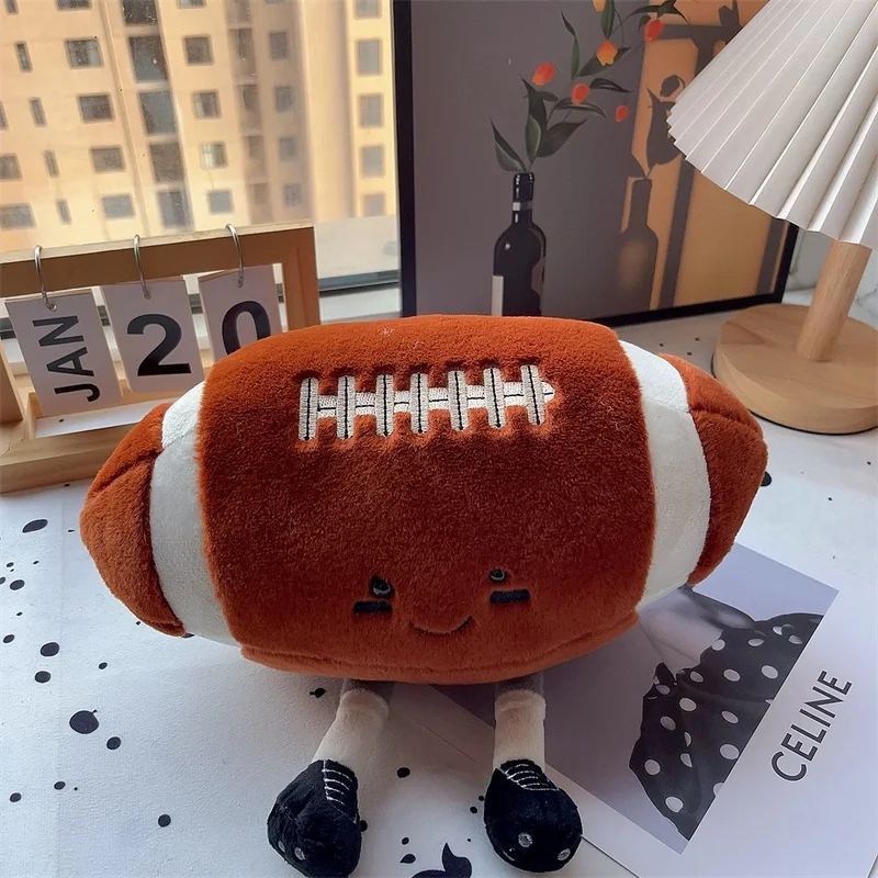 18cm Simulation Football Plush Cushion Sports Toys Supplies Kids rugby Throw Short Pillow Stuffed Sports Toy Baby Plush Toy Gift