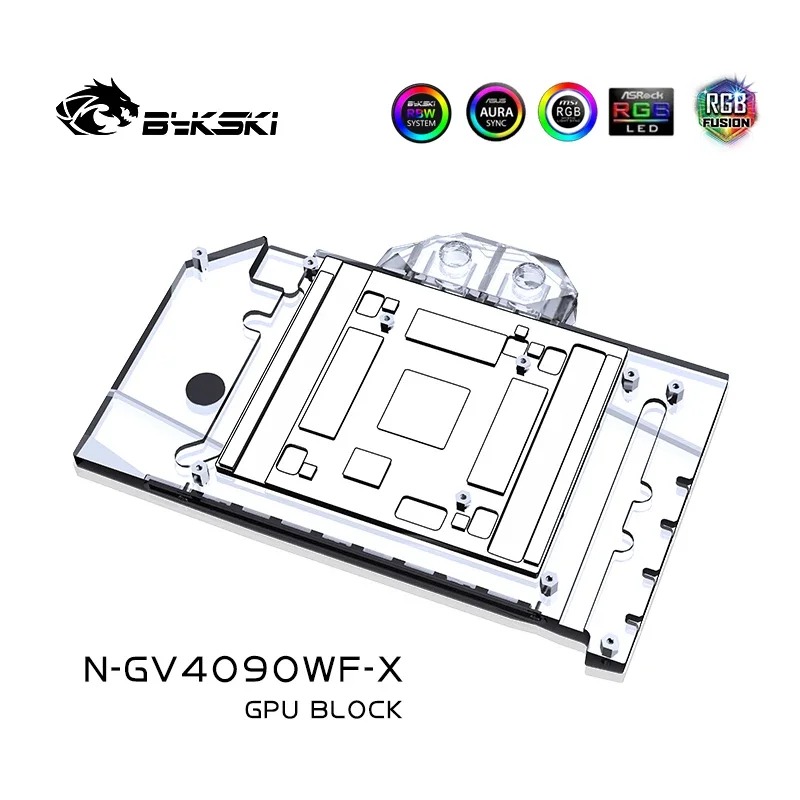 Bykski GPU Block for GIGABYTE RTX4090 WINDFORCE 24G  Graphics / Video Card Water Cooling/Full Cover/Copper Radiator N-GV4090WF-X