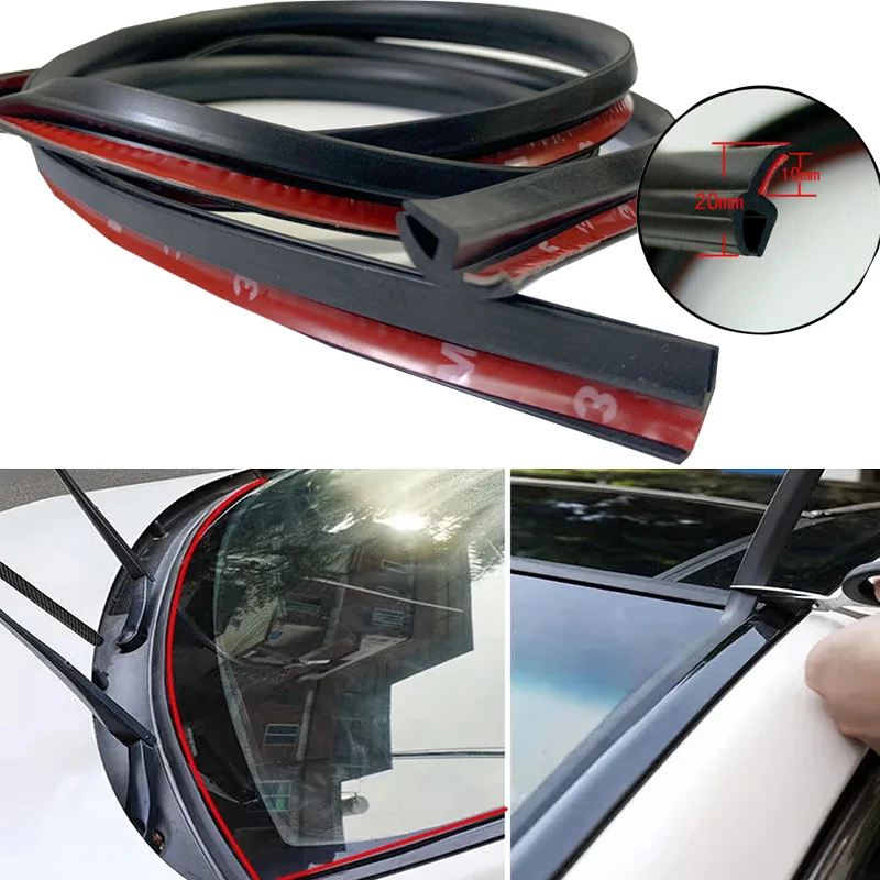 1.8m H-Type Car Rubber Seal for Front Windshield Roof Window Edge Waterproof Windproof Sealing Strip Protector
