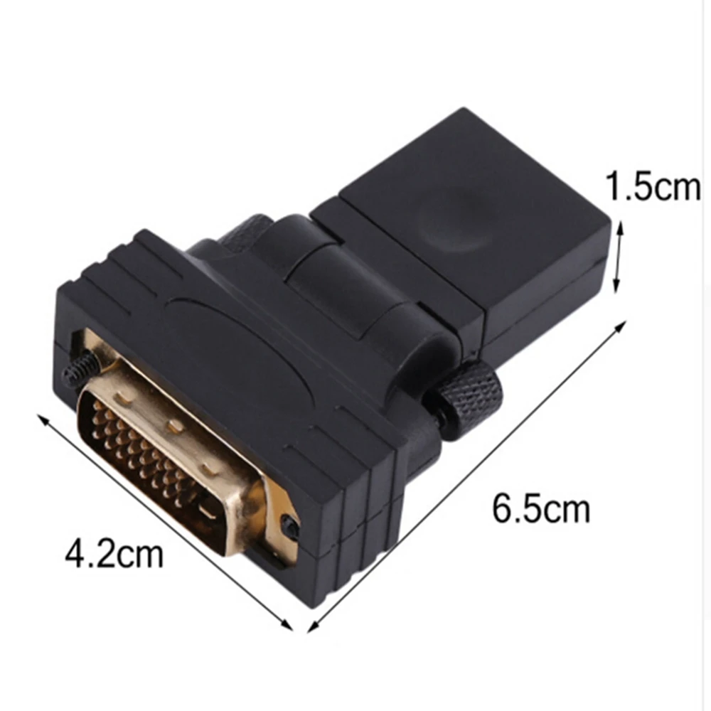 DVI to HDMI adapter High quality DVI to HDMI compatible plug to female adapter New24 1 female adapter DVI to HDMI 90 ° rotary ad