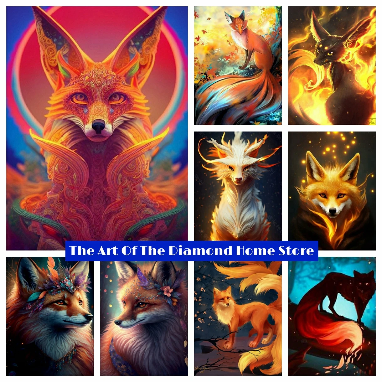 

Fox 5D DIY AB Diamond Painting Mosaic Embroidery Fantasy Animal Cross Stitch Handmade Craft Rhinestones Home Decor Kids Gift