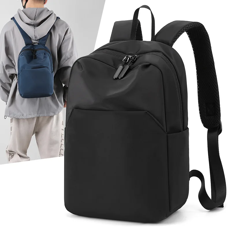 

Europe and the United States leisure solid color backpack outdoor travel light small backpack trend men's solid color backpack.
