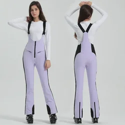 Sport Women Ski Bib Pants Windproof Slim Female Snow Trousers Winter Mountain Woman Snowboard Jumpsuits Outdoor Tacksuit Clothes