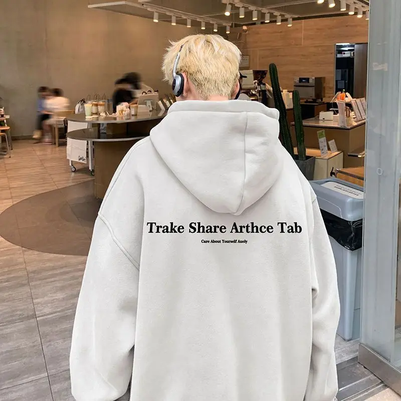 

Autumn and Winter American Street Men and Women Fashion Personalized Hip Hop Letter Printing Hooded Sweater Couple Casual Y2K