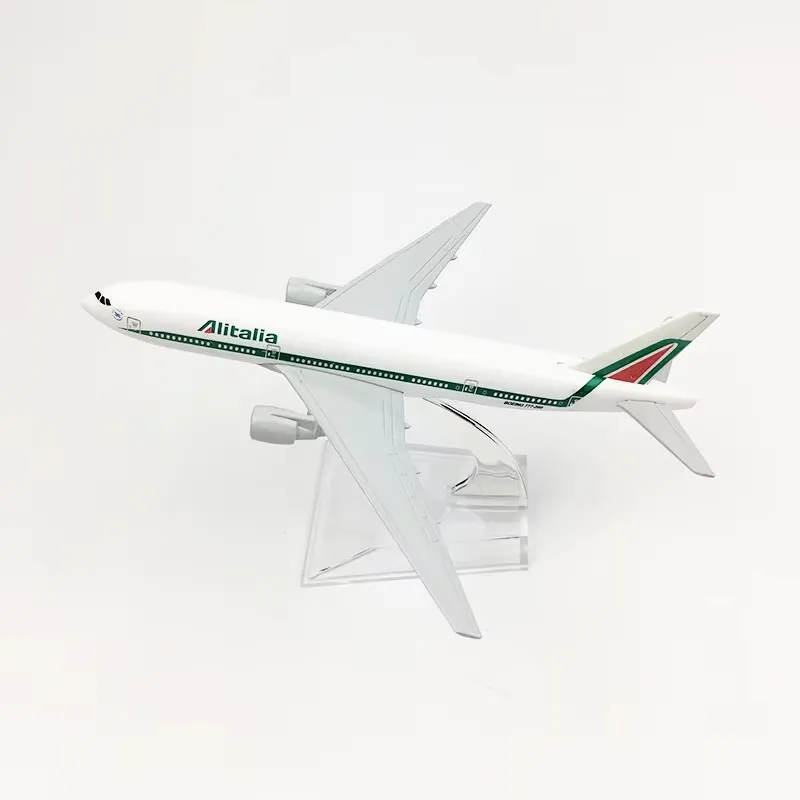 16 cm B777 Air Alitalia 1:400 Scale 777 Aircraft Model with Base Alloy Plane For Collectible Souvenir Show Gift Decoratio