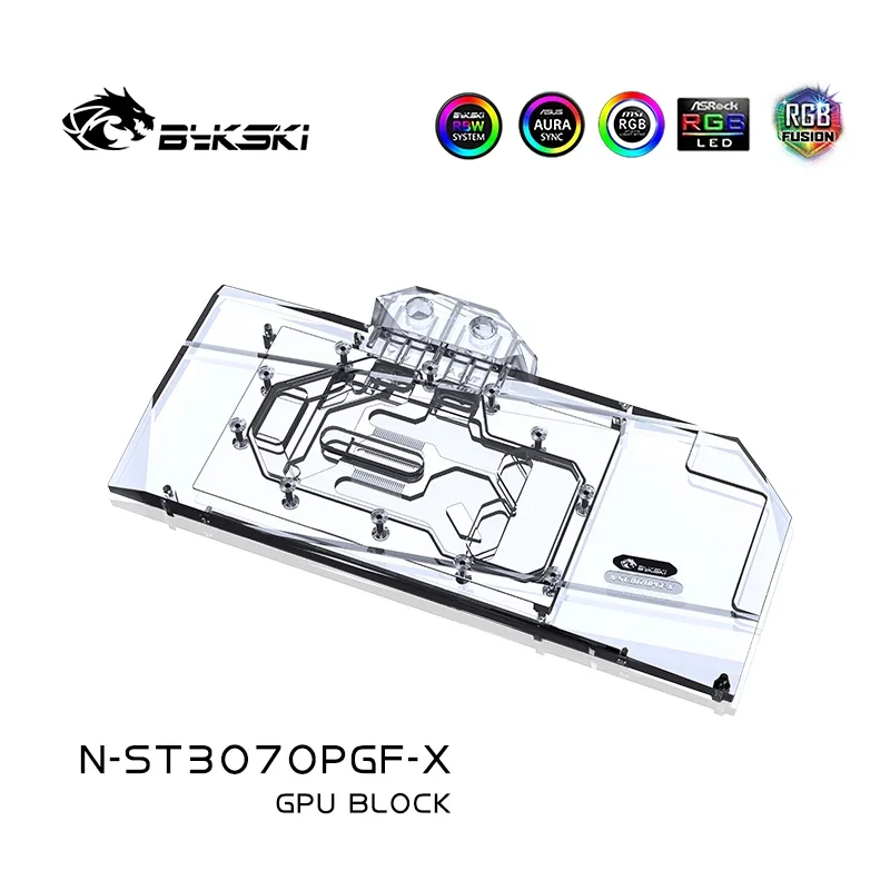 Bykski Water Block for ZOTAC RTX 3070 / 3060TI 8GD6 PGF OC GPU Card / PC Cooling Copper Radiator RGB SYNC / N-ST3070PGF-X