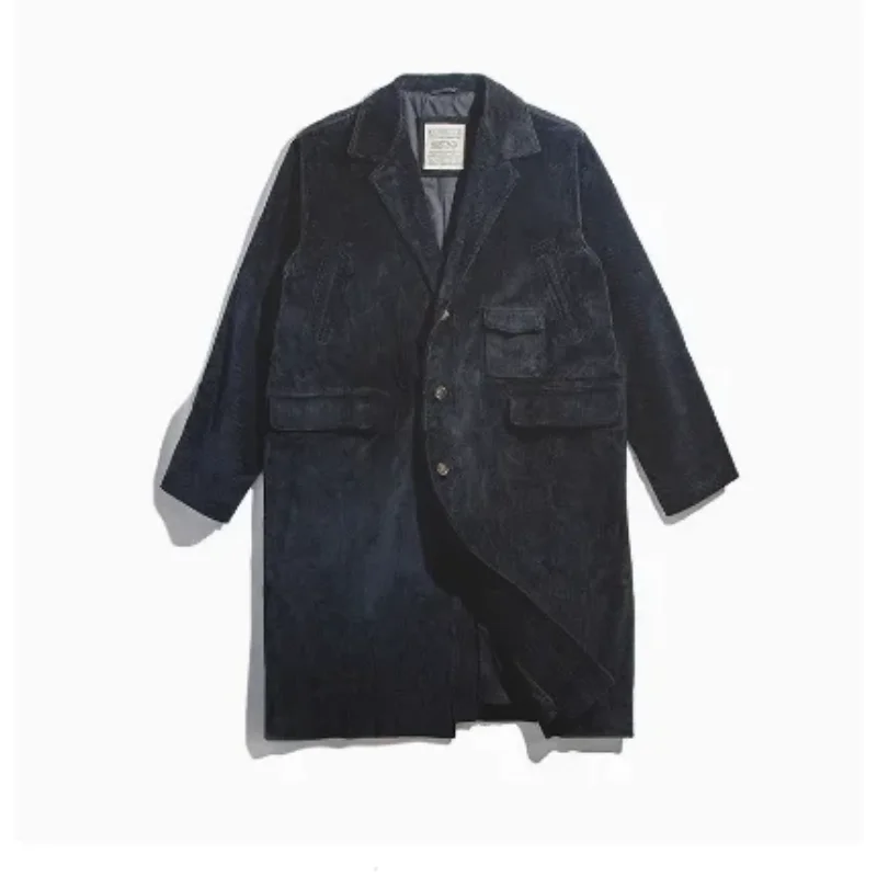 

2025 American Retro Vintage Corduroy Windbreaker Men's British Style Autumn And Winter Coat