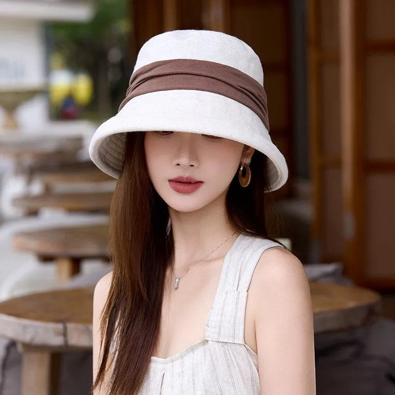 New color-blocked fisherman's hat thin foldable street Kong-style