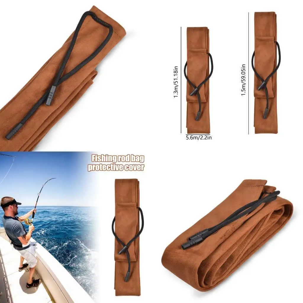 

652F Fishing Rod Covers Fishing Poles Sleeve Gloves Rod Sock Protective Cover for Baitcasting Rod 130/150cm