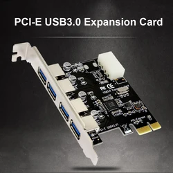4 Port USB 3.0 PCI-E Expansion Card PCI Express PCIe USB 3.0 HUB Adapter 4-Port USB3.0 Controller USB 3 0 PCI e PCIe Express 1X