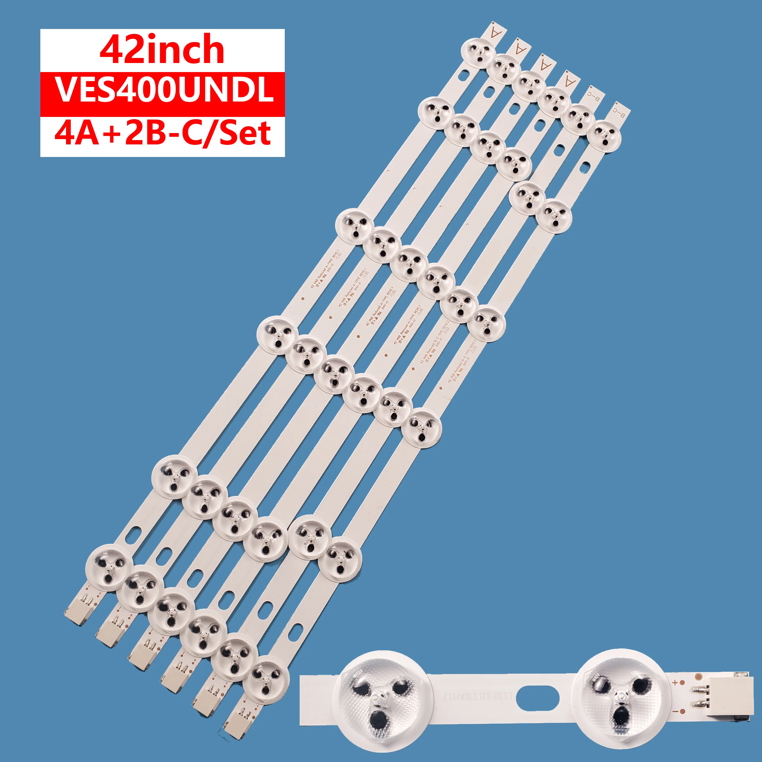 

TV Backlight Strips Lights 42 VNB Reduced A/B-C-TYPEREV0.1 0.2 For VES400UNDL-3D-N02 LED Bar Backlight