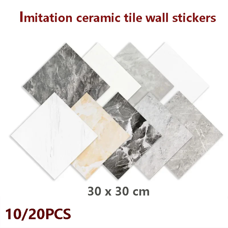 30*30 سنتيمتر تقليد بلاط ثلاثية الأبعاد الرخام المطبخ مقاوم للماء ذاتية اللصق الجدار ملصق جدار ديكور الحمام الرطوبة واقية خلفية