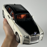 1:18 Rolls Royce Phantom limousine Alloy Model Car Metal Diecast Vehicle Sound And Light Pull Back Children Toy Car Birthday Boy