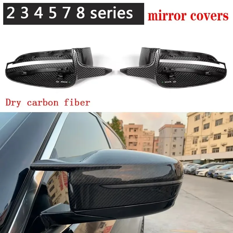 For BMW 2 3 4 5 7 8 Serie G20 G42 G30 G38 G14 G15 G22 G23 Upgrade Shells Rearview Cap Carbon fiber rear view mirror case cover