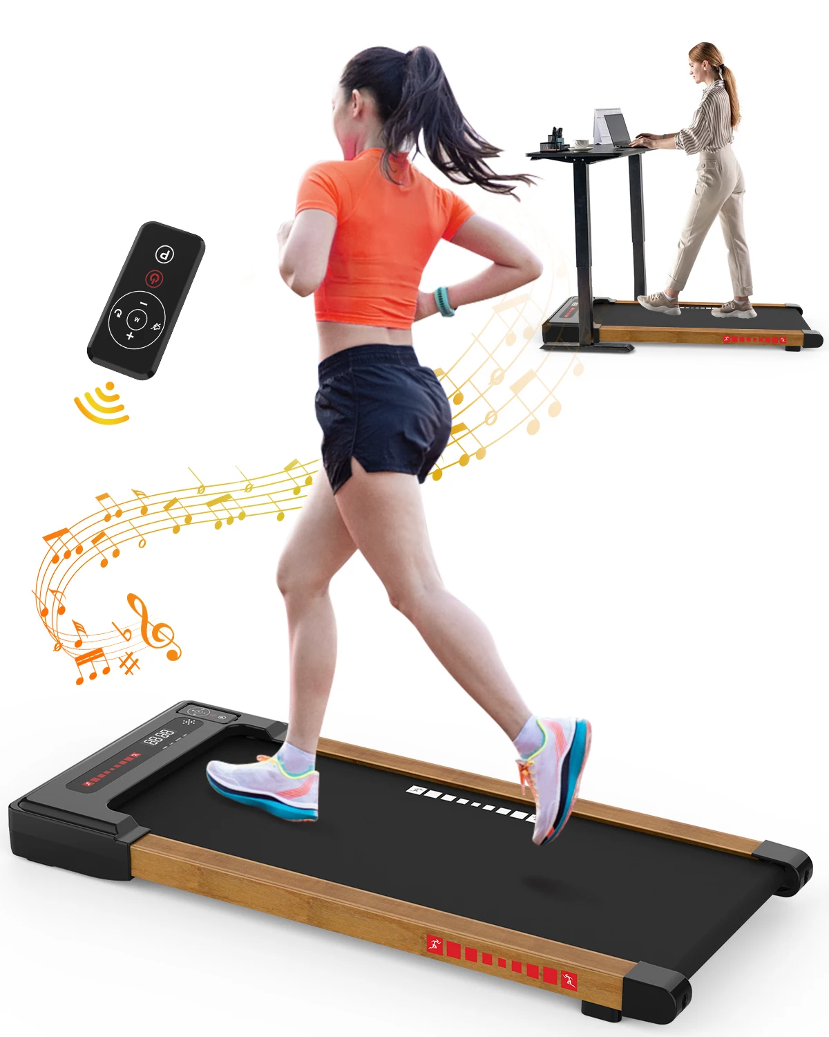 for Indoor walking  pad with Incline Under Desk treadmill slim running belt for home and offices