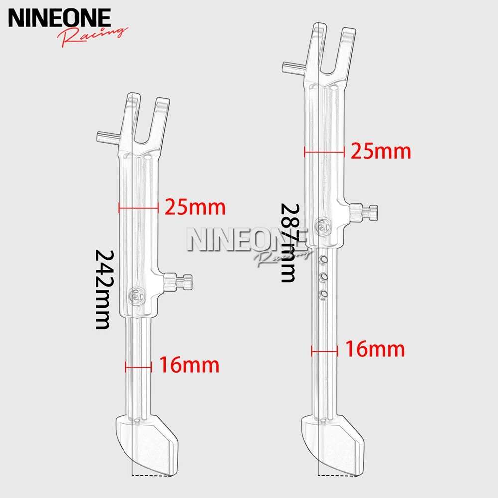 Motorcycle Extended Adjustable Kickstand Side Stand Compatible With Kawasaki Z 900 RS Z900RS CAFE 2018-2025 CNC Aluminum Black view 5