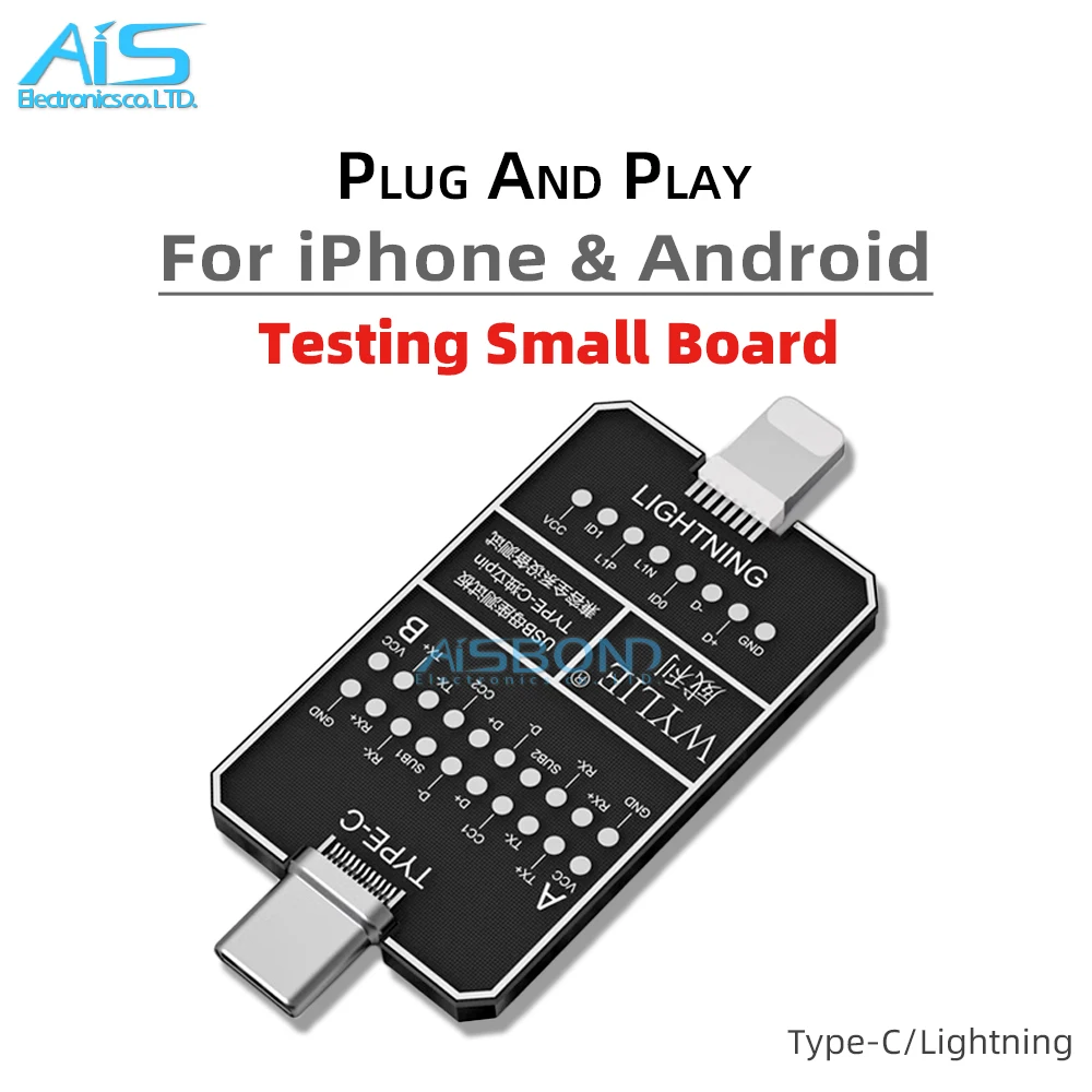 WYLIE USB No-disassembly Phone Tail Plug TypeC Charging DNDP Detection Adapter Board for Lightning Testing Small Board