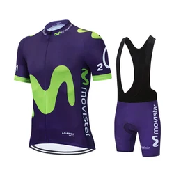 Movistar Team Short Sleeve Cycling Clothing MTB Ropa Ciclismo Quick Dry Summer Sportswear Outdoor Bicycle Clothes Bib Shorts