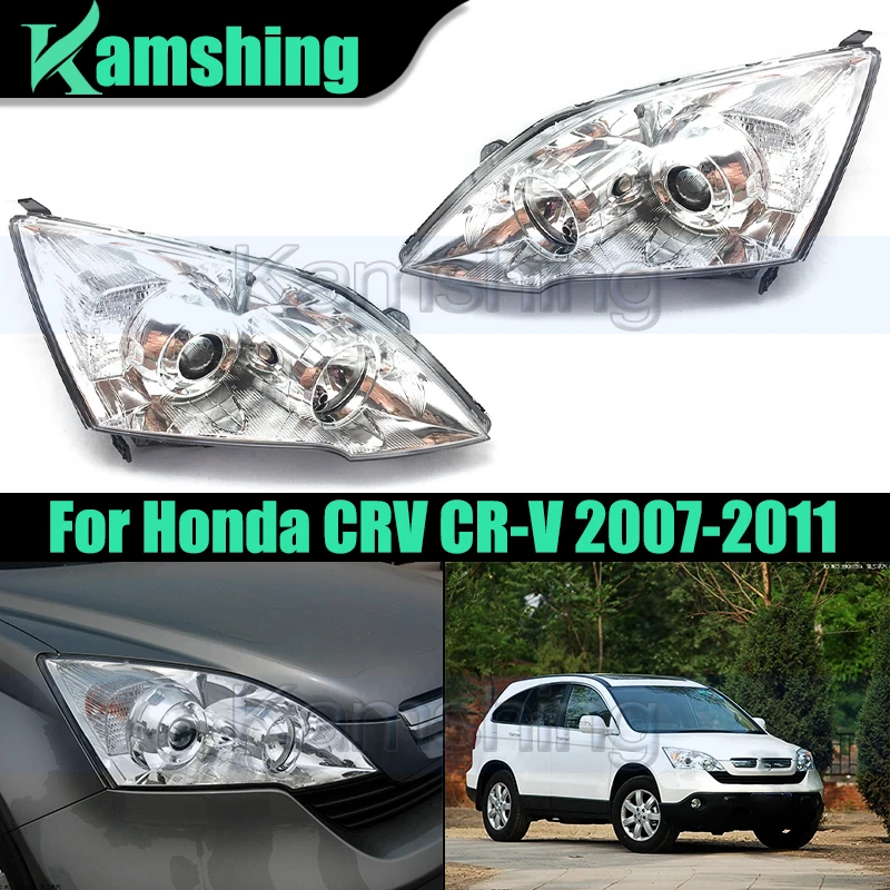 

1pair Front Bumper Headlight For Honda CRV CR-V 2007-2011 Front Headlamp Head Lamp Head Light