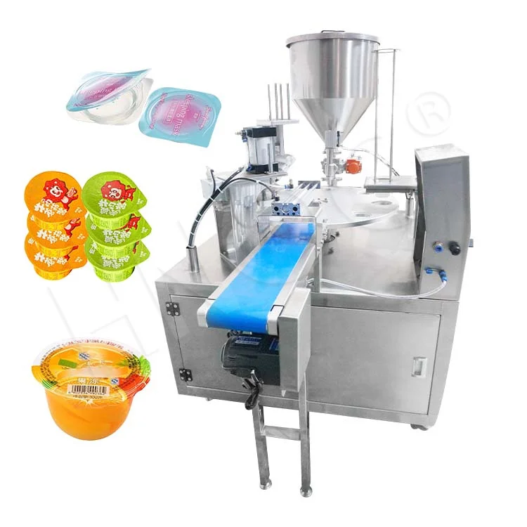 HNOC Automatic Pudding Jelly Cup Sealer Machine K Cup Fill Seal Machine Liquid Honey Jam Cup Fill Pack Machine