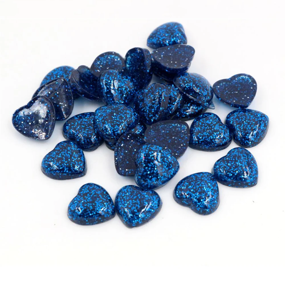 40pcs Heart Style Flat Back Resin Cabochons for DIY Accessories