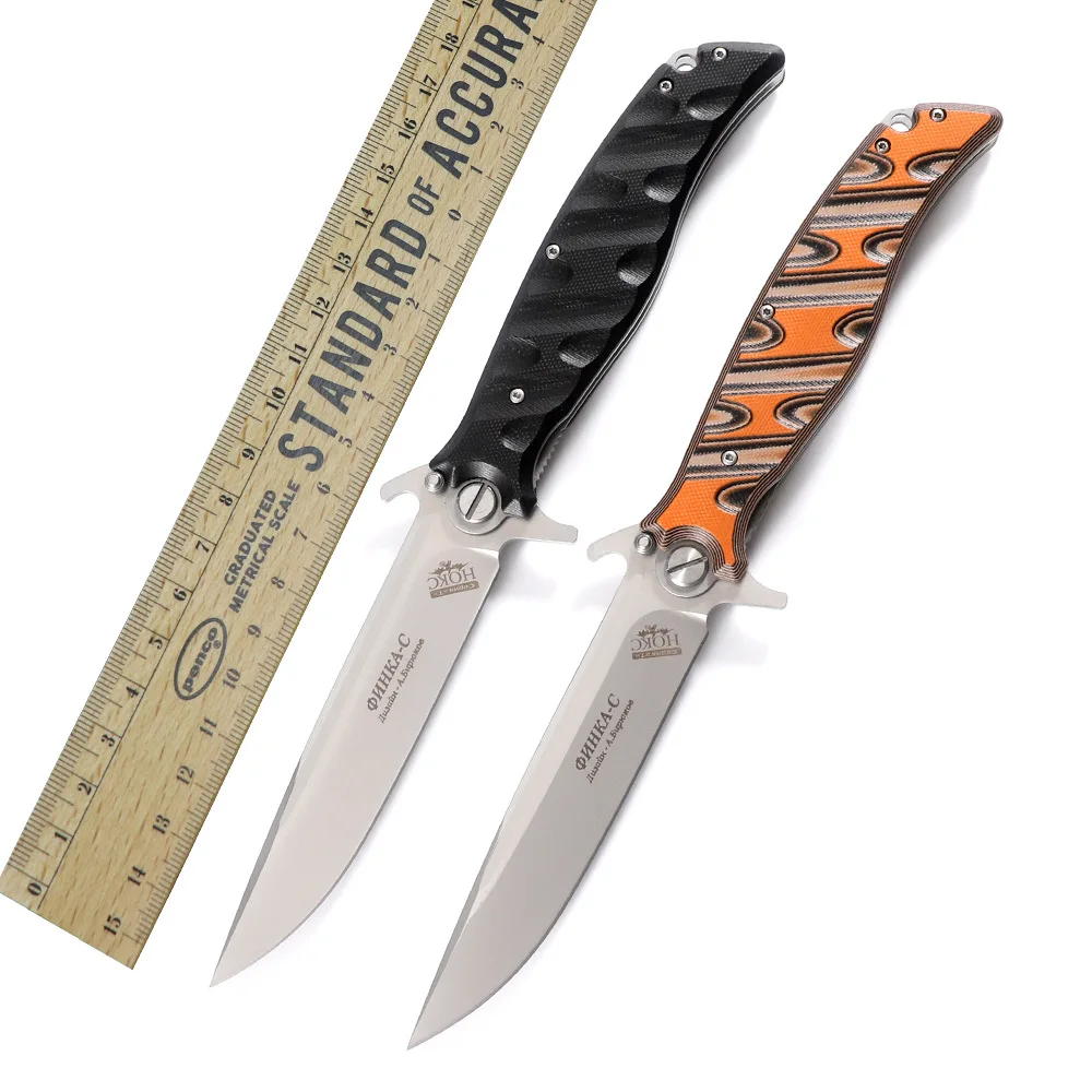 

HOKC-D2 Steel Outdoor Hunting knife G10 Handle folding knife Emergency rescue tool Bread slice Mini knife Sharp fruit knife