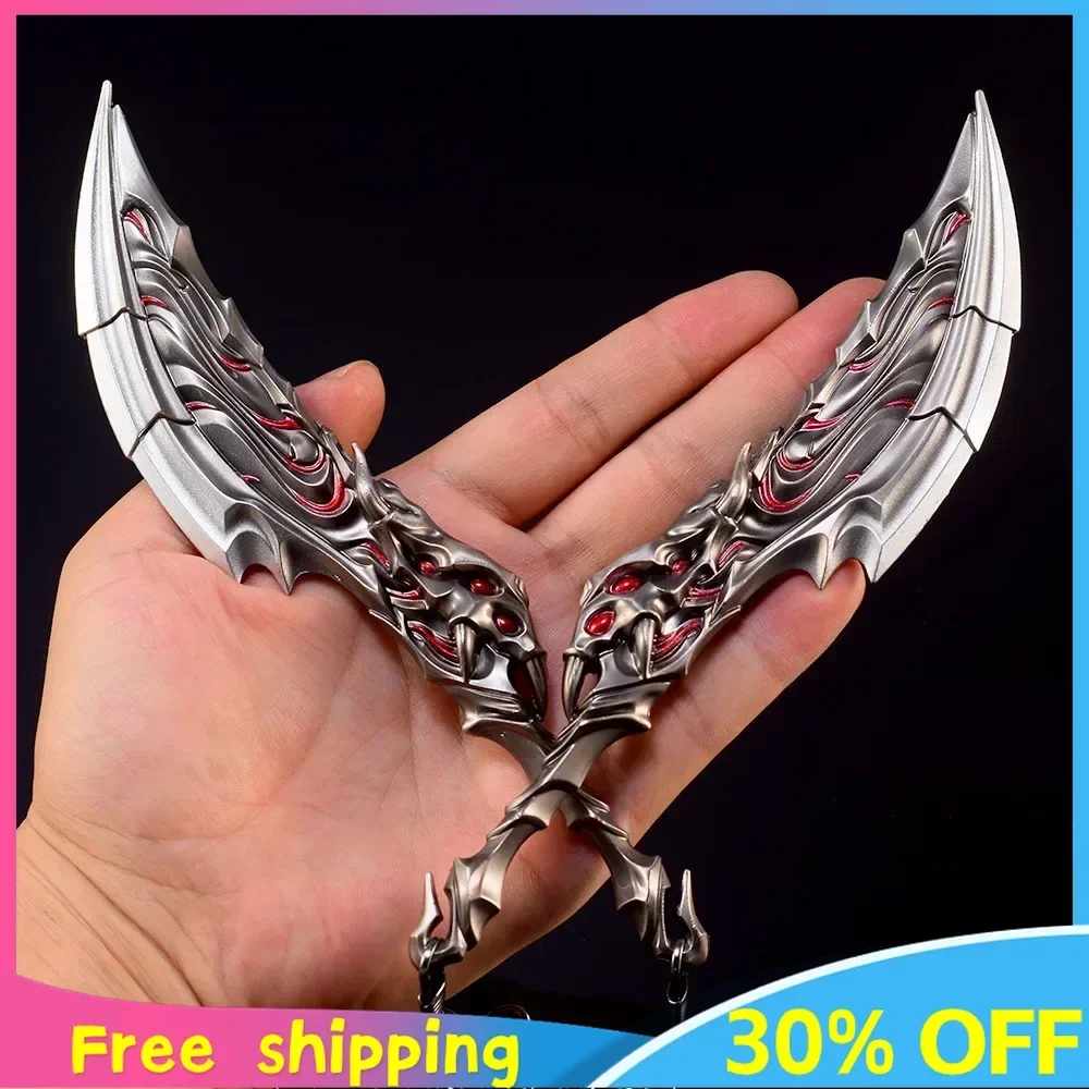 22cm  Valorant Weapon Blades of Primordia Metal Game Peripheral Agents Melee A Pair of Weapon Model Ornaments Crafts Gifts Toys