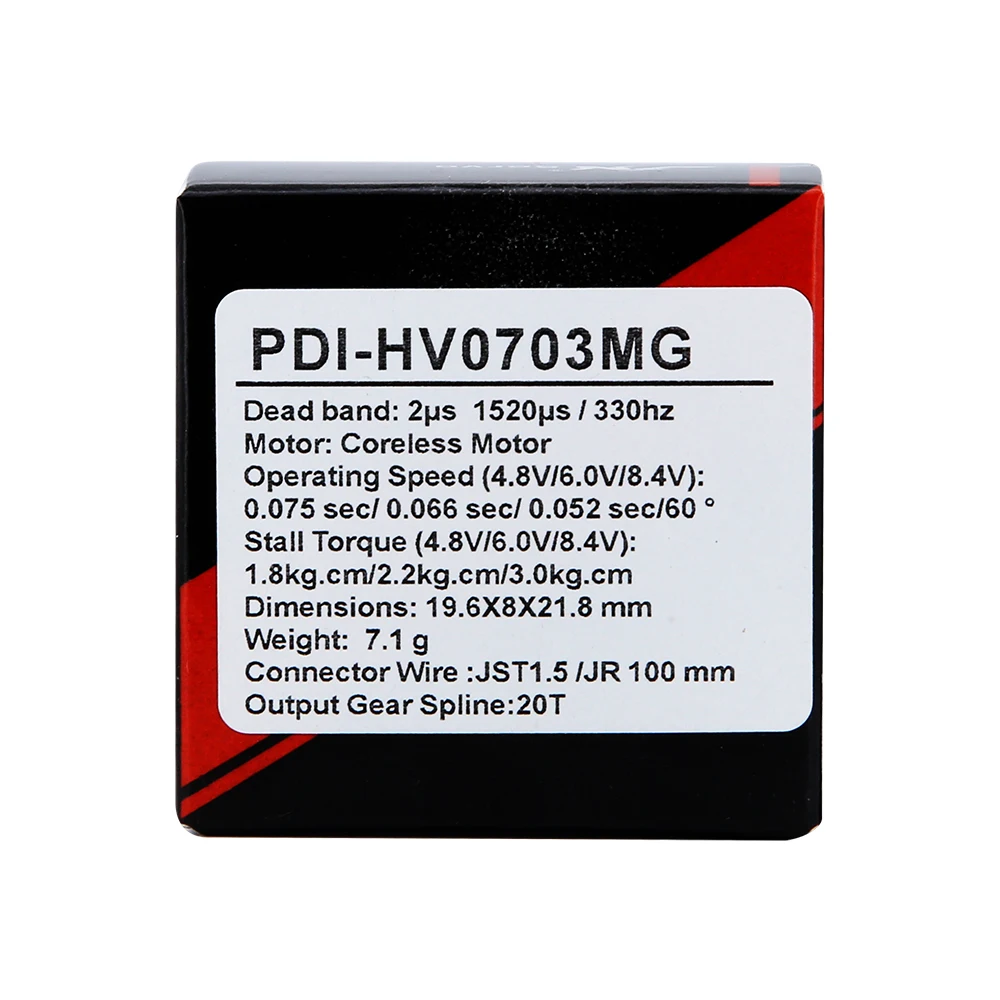 JX PDI-HV0703MG 8.4V High Voltage Ultra Light 7.1g 3.0kg.cm Torque Coreless Motor Digital Servo for Robot RC FPV Drone