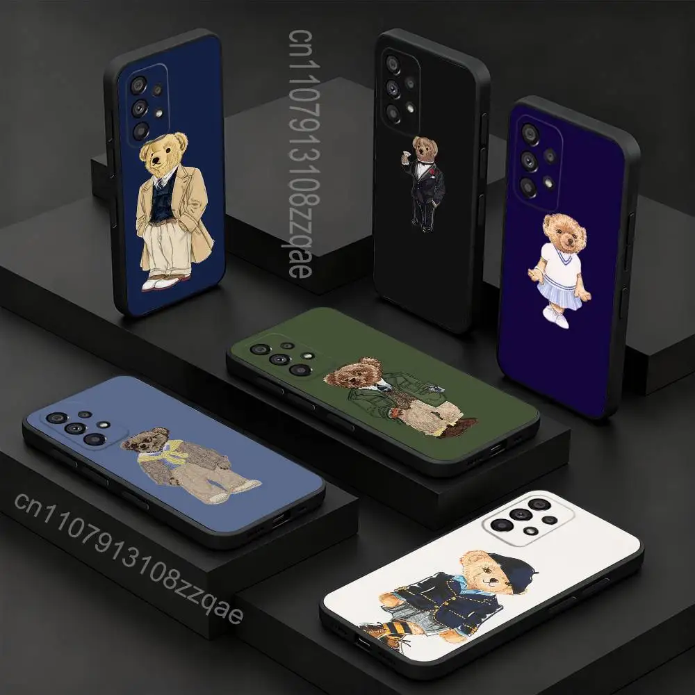 

Fashion Bear P-PoloS Funny For Samsung S 26,25,24,23,22,30,21,10,9,Ultra,Plus,Lite,FE,4,5G Black Soft Case Phone Case